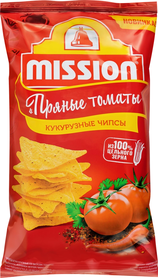 Чипсы кукурузные"Mission" Томат 150г/18шт/6мес
